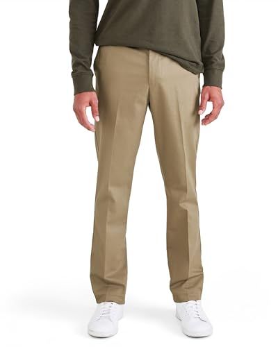 Dockers Men's Signature Stain Defender Slim Pleated Chino Pants - New British Khaki - 33W x 36L