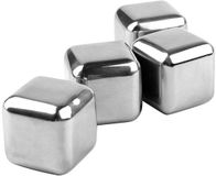 Metaltex herbruikbare ijsblokjes, roestvrij staal, zilver, 4 stuks