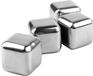 Metaltex herbruikbare ijsblokjes, roestvrij staal, zilver, 4 stuks