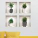 3D-muursticker, zelfklevend, 3D-effect, planten in potten, muursticker, slaapkamer, muursticker, 3D-decoratie, woonkamer, muursticker, trompe-oog, 60 x 60 cm
