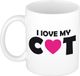 Bellatio decorations cadeau mok/beker - I love my cat - 300 ml - keramiek - katten liefhebber mok