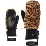 Ziener Katniss-Z Gants de ski pour femmes, sports d'hiver, fausse fourrure, paume en cuir, Chocolate Leo, S