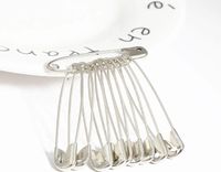 New Age Devi Safety Pins Silver Small 30 mm - Silver Colored Pins Large 3 cm - 6 Pieces