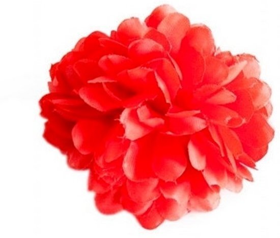 Spaansejurk NL Spaanse haarbloem rood - bloem bij flamenco jurk