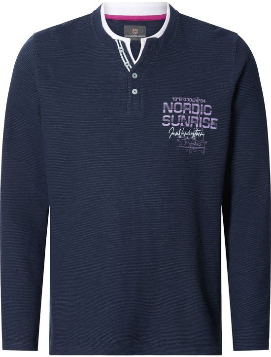 Jan Vanderstorm heren Sweatshirt - 64/66 - donkerblauw - Plus Size