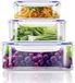 Kichly Boîte de rangement 3 pièces avec couvercle (3 conteneurs, 3 couvercles) Boîte de conservation alimentaire pour la cuisine, organisateur de cuisine sans BPA (Bleu)