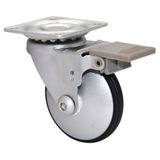 Wagner 03325301 Luxe meubelwiel, aluminium design, zacht loopvlak, diameter 50 mm, hoogte 65 mm, vergrendelingsplaat, 42 x 42 mm, draagvermogen 50 kg