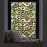 Film décoratif en verre, 17,7 x 78,7 pouces, design "verre sur cuir", auto-adhésif statique, résistant à la chaleur et aux UV, film de confidentialité pour salles de bain