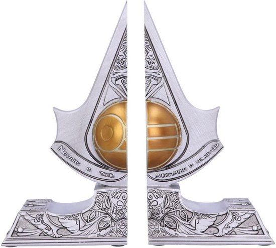 Nemesis Now Assassin's Creed Apple of Eden Resin Bookends, Silver, 18.5 cm