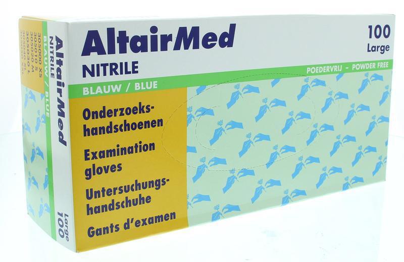 Altairmed Nitrile handschoenen ongepoederd blauw large 100 ST