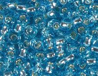 Japanse rocaillekralen, verzilverd, blauw, 2,2 mm, 11/0, 100 g