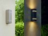 Eco-Light LED Wandleuchte Stripes Edelstahl Silber IP44 12W 1360lm blanc chaud 3000K