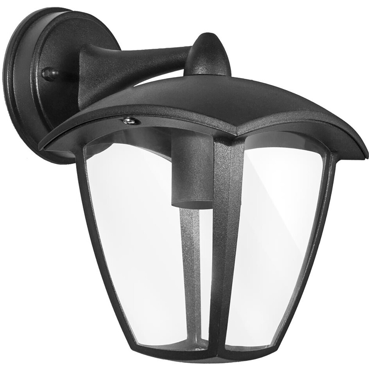 BES LED LED Tuinverlichting - Buitenlamp Nostalgisch - Aigi Nuosta Down - E27 Fitting - Mat Zwart - Aluminium