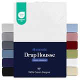 Dreamzie Hoeslaken 80 x 190/200 cm, jersey, 100% katoen, matrashoogte tot 12, hypoallergeen, Oeko-Tex, wit