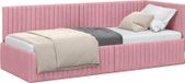 Cadre de lit d'angle Rose 80 x 200 cm Velours