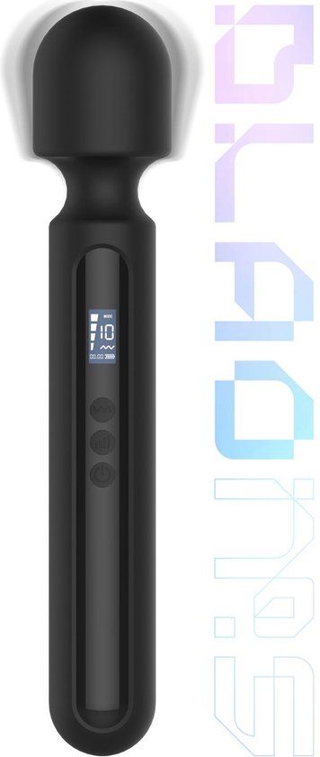 BLAQ Digitale Super Wand Vibrator - Zwart - USB - 14 standen - Zwart