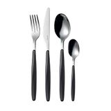 Guzzini - My Fusion, Set van 24 Bestek - Zwart, 16,8 x 7,5 x h25,5 cm - 11070010