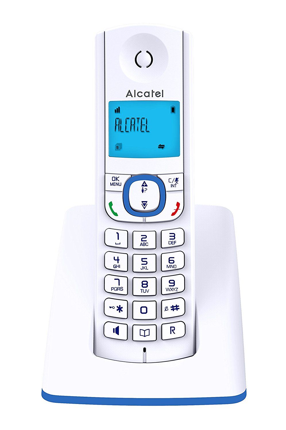 Alcatel F530 DECT Phone - Wireless Handset - Caller ID - Blue/White