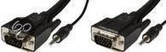 Microconnect VGA (D-Sub);Jack (3.5mm) naar VGA (D-Sub);Jack (3.5mm) - 10 m - Zwart