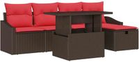 vidaXL - Tuinbank - Set - 6 - st - poly - rattan
