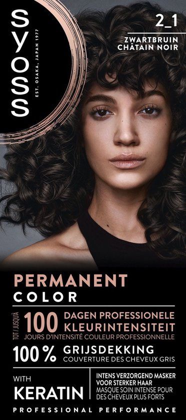 SYOSS Permanent Coloration 2-1 - Haarverf - Permanente Haarkleuring - Zwart Bruin