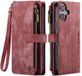 Caseme C30 Hoesje Geschikt voor Apple iPhone 17 | Wallet Zipper Book Case met Pasjeshouder | Beschermhoes met Portemonnee | Rood