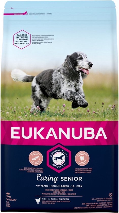 EUKANUBA Caring Senior Medium Breed Kip - Hondenvoer - 3 kg