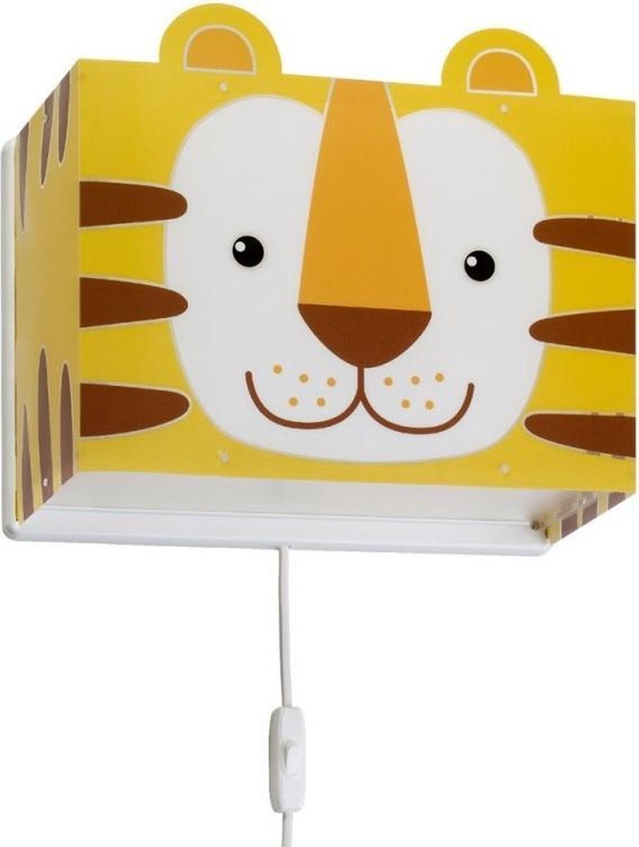 Dalber Wandlamp Tijger Junior 24,5 X 31 Cm Wit/geel