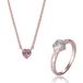 Orphelia SET-7435/60 - Juwelenset Heart: Ketting + Ring - 925 Zilver Rosé - Zirkonia - 45 cm / Ringmaat 60