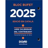 Dohe Taco tafelkalender 2025, Catalaans, dagweergave, 12 maanden van januari tot december, formaat 8,5 x 11 cm, kantoormateriaal