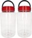 CM Récipient de stockage alimentaire - 2x - plastique - 4 litres - transparent/rouge