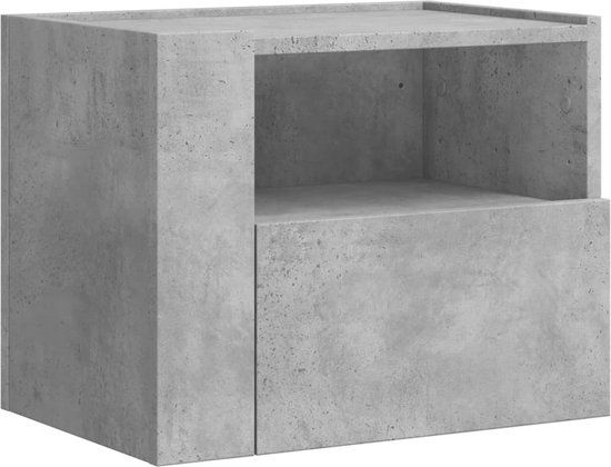 vidaXL Nachtkastje wandgemonteerd 45x30x35 cm betongrijs