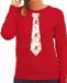 Bellatio Decorations Kersttrui/kerst sweater gingerbread zuurstok - rood - dames M