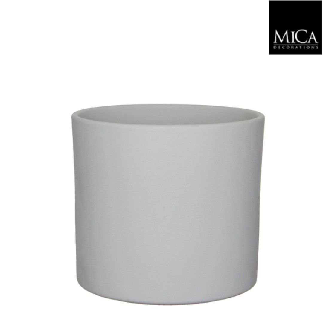 Mica Decorations Era pot rond lichtgrijs mat h 26 xd 28 cm