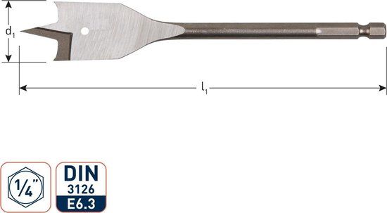Rotec Speedboor met 1/4 inch. Bitaansluiting 30 x 152 mm