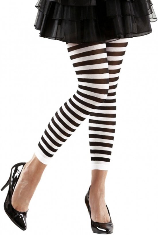 Smiffys Dames legging wit met zwart