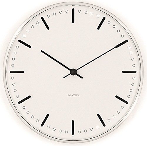 Arne Jacobsen Stadhuis Wandklok Ø21 Cm Wit/Zwart - 5709513436317