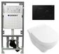 Villeroy & Boch O.novo set d'encastrement avec cuvette suspendue sans bride, abattant blanc softclose, plaque de recouvrement noire