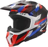 LS2 MX703 X-Force Phantom Motocrosshelm - Wit/blauw/rood - Maat S