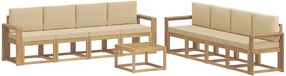 vidaXL - Salon d'angle - 8 places assises - Blanc et Beige