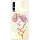 P20 Pro Floral Bedrukt siliconen hoesje