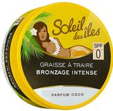 Soleil des Îles Huile solaire sans SPF – Graisse à traire (graisse de lait) avec parfum de coco – Bronzage rapide et intense – 150 ml