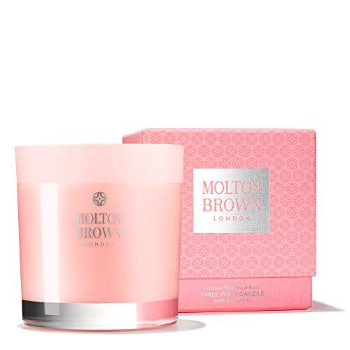 Molton Brown Delicious Rhabarber & Rose kaars met drie lonten 480 g