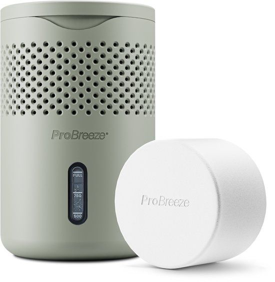 Pro Breeze Osmo® Vochtvanger 1,3L – Navulbare Vochtvreter met 700g Tablet – Luchtontvochtiger zonder Stroom – Saliegroen