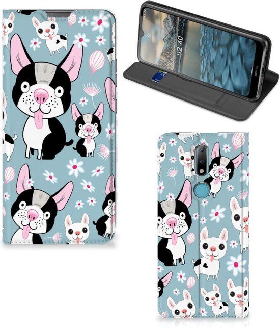 B2Ctelecom Telefoon Hoesje Nokia 2.4 - Flipcover - Hondjes - Kunstleer
