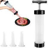 Sans marque Remplisseuse de saucisses manuelle - Machine à saucisses manuelle simple - Avec 3 tubes de remplissage
