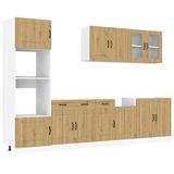 vidaXL 7-delige Keukenkastenset Kalmar Bewerkt Hout Artisanaal Eiken
