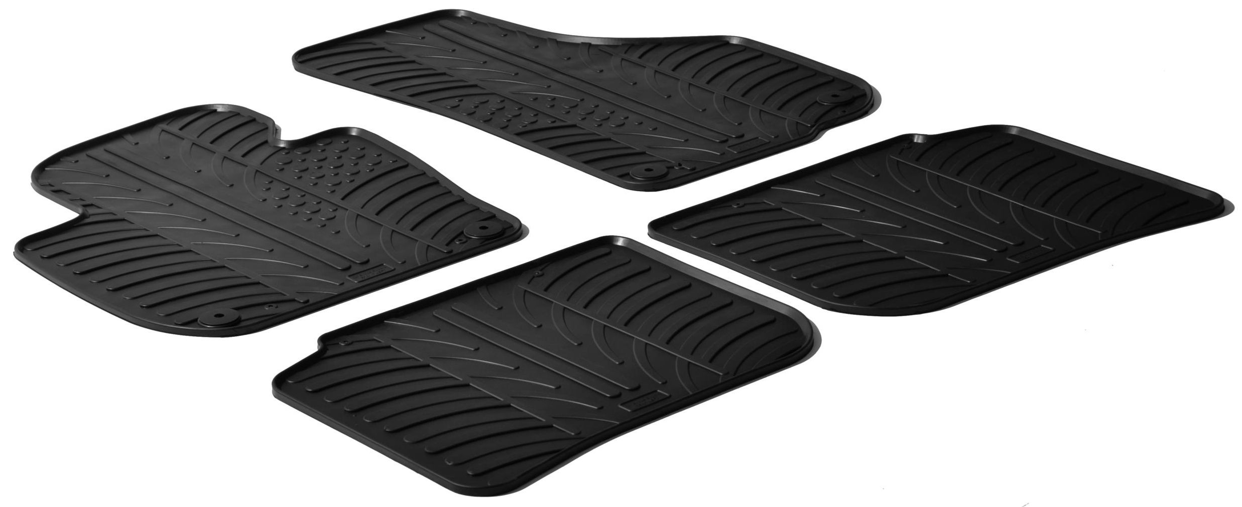 Rubbermatten passend voor Skoda SuperB 2008-2015 (T-Design 4-delig + montageclips)