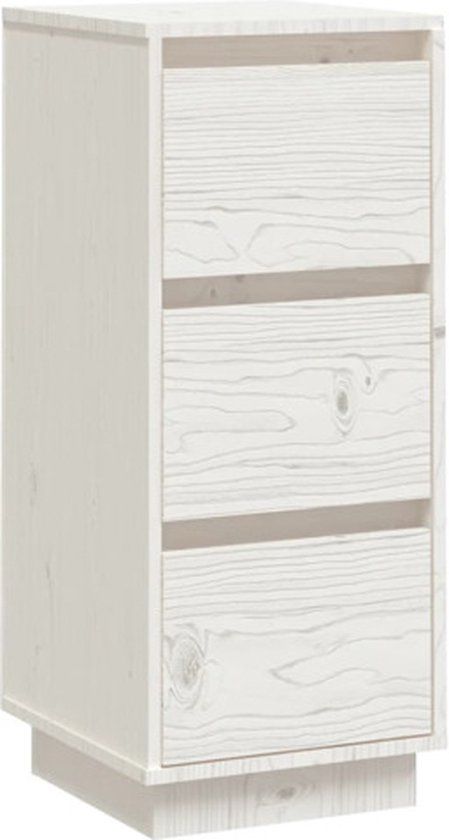 vidaXL Dressoir 32x34x75 cm massief grenenhout wit