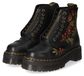 Dr. Martens Sinclair Wanama Leren Veterlaarzen Met Bloemen in Zwart